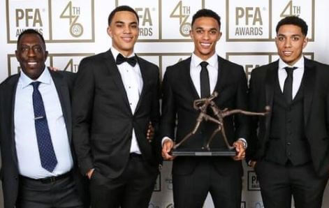 Michael Arnold with his children Trent Alexander-Arnold, Marcel Arnold, and Tyler Arnold.